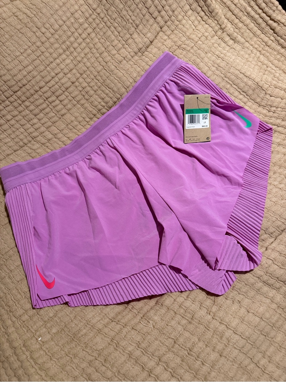 Nike Women’s Lavender Athletic Shorts with Contrast Swooshes